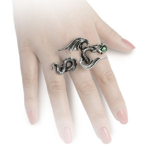 Legends Jewelry - Dragon Ring Emerald Green Swarovski Crystal Pewter Legends Jewelry - Dragon Ring Emerald Green Swarovski Crystal Pewter